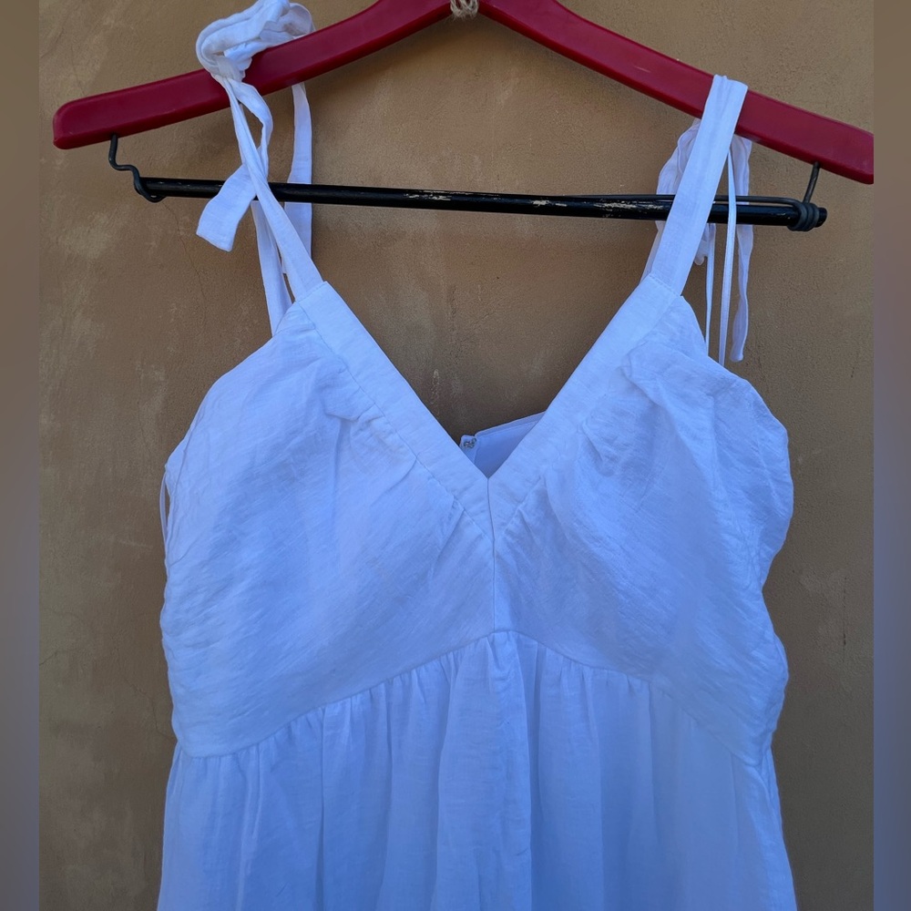 Express White Tie shoulder Tier Maxi Dress in Size Small - Picture 4 of 9